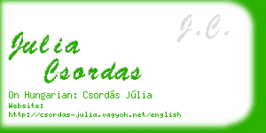 julia csordas business card